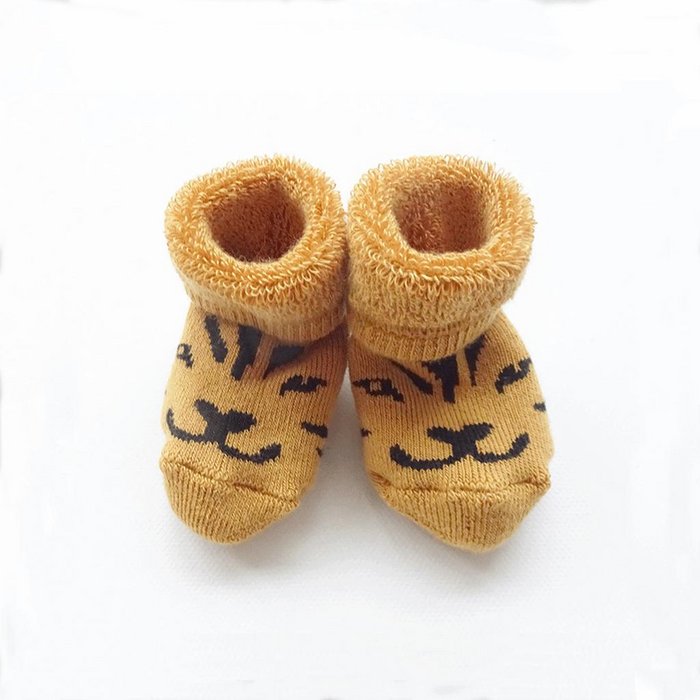 Soft baby booties Lucky the Happy Tiger